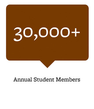 30,000+ annual student members