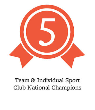 5 team & individual sport club national champions